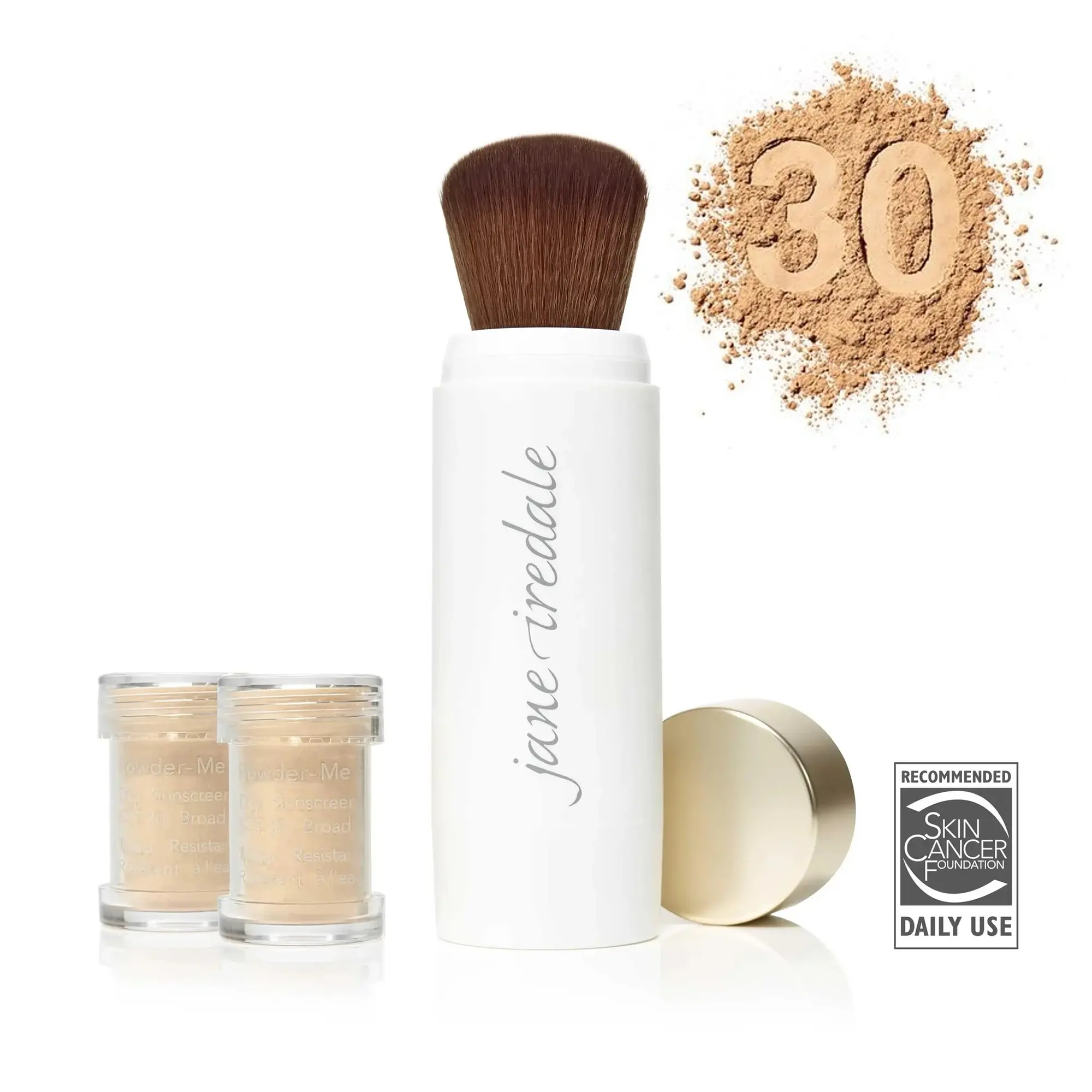 Jane Iredale Powder-Me SPF 30 refillable brush with sunscreen refills